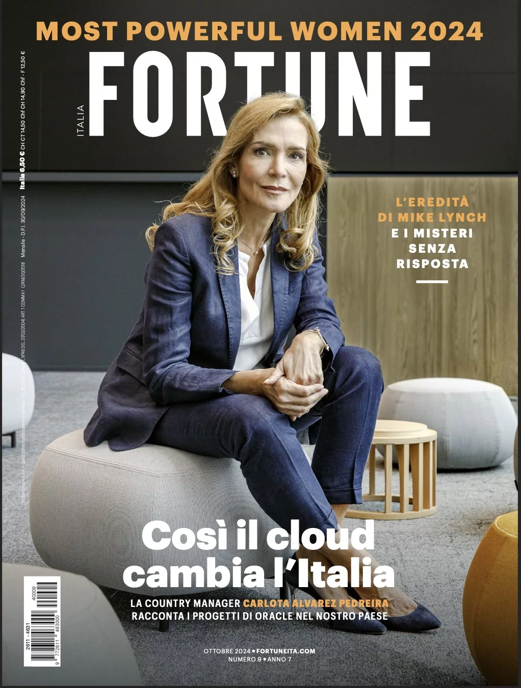 fortune rivista woman sitting on a magazine cover